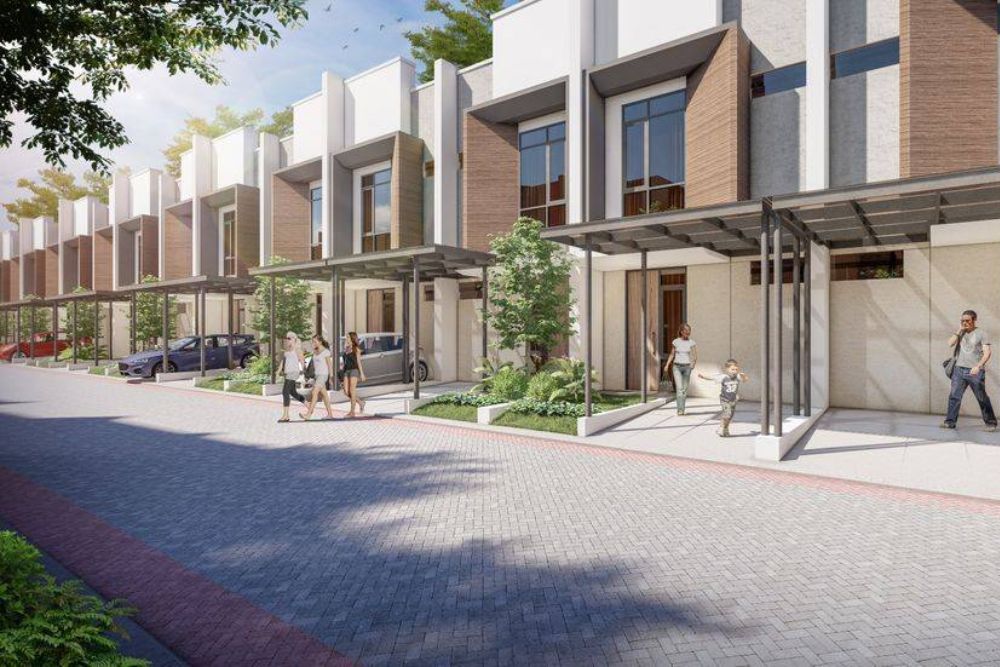 Lingkungan perumahan Winston Residence. Setiap untinya mengusung desain rumah modern tropis